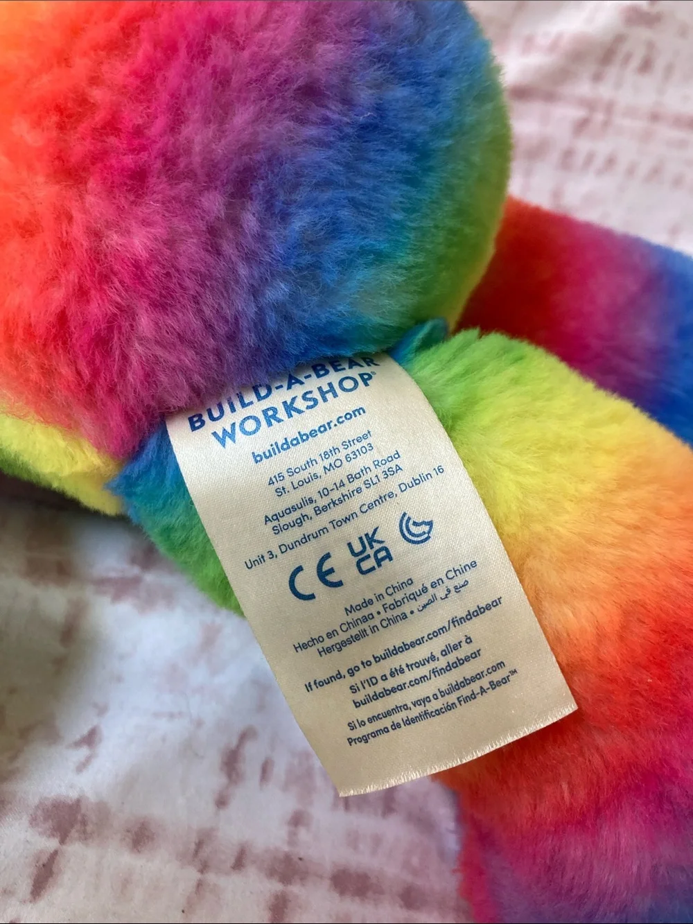 Build a Bear 2024 Rainbow Bearlien Bear Alien Tie Dye Tye Dyed Plush